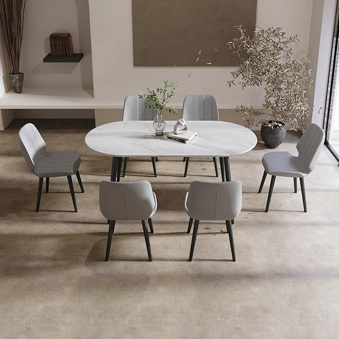 Traditional Luxury Stone Furniture Oval 4 Legs Dining Site Table for Home