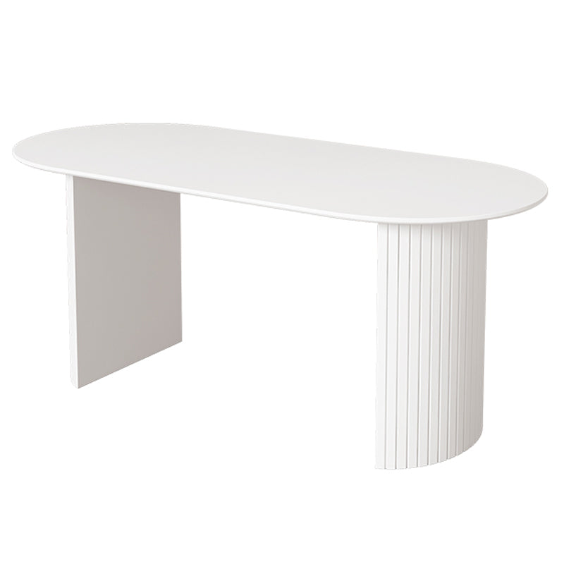 Solid Wood Base Contemporary Dining Table Marble Top Table for Dining Room