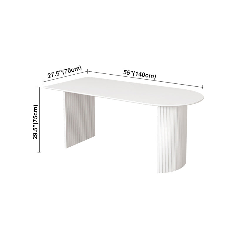 Solid Wood Base Contemporary Dining Table Marble Top Table for Dining Room