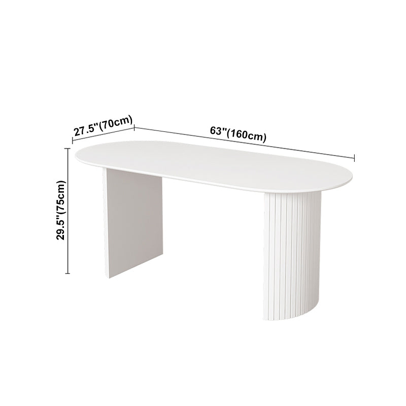 Solid Wood Base Contemporary Dining Table Marble Top Table for Dining Room