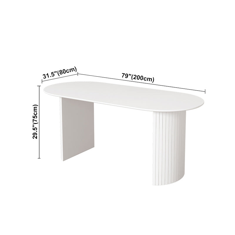 Solid Wood Base Contemporary Dining Table Marble Top Table for Dining Room