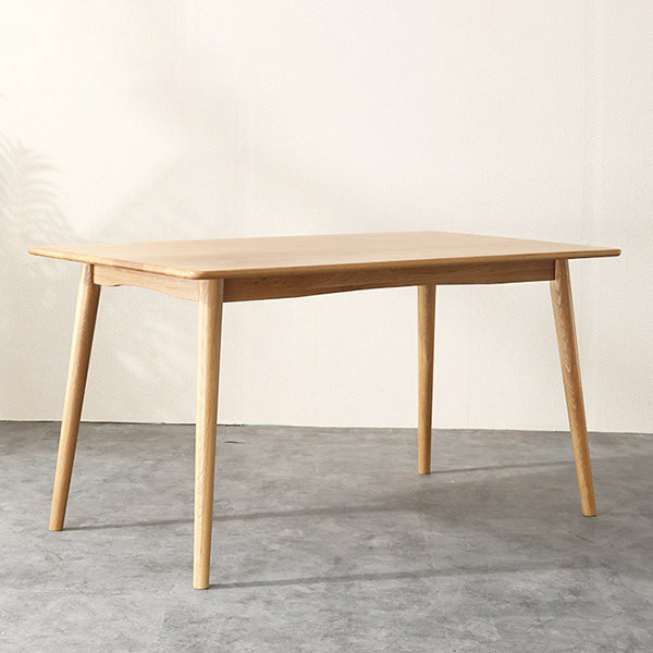 Mesa de comedor rectangular moderna de madera maciza con 4 patas para uso doméstico