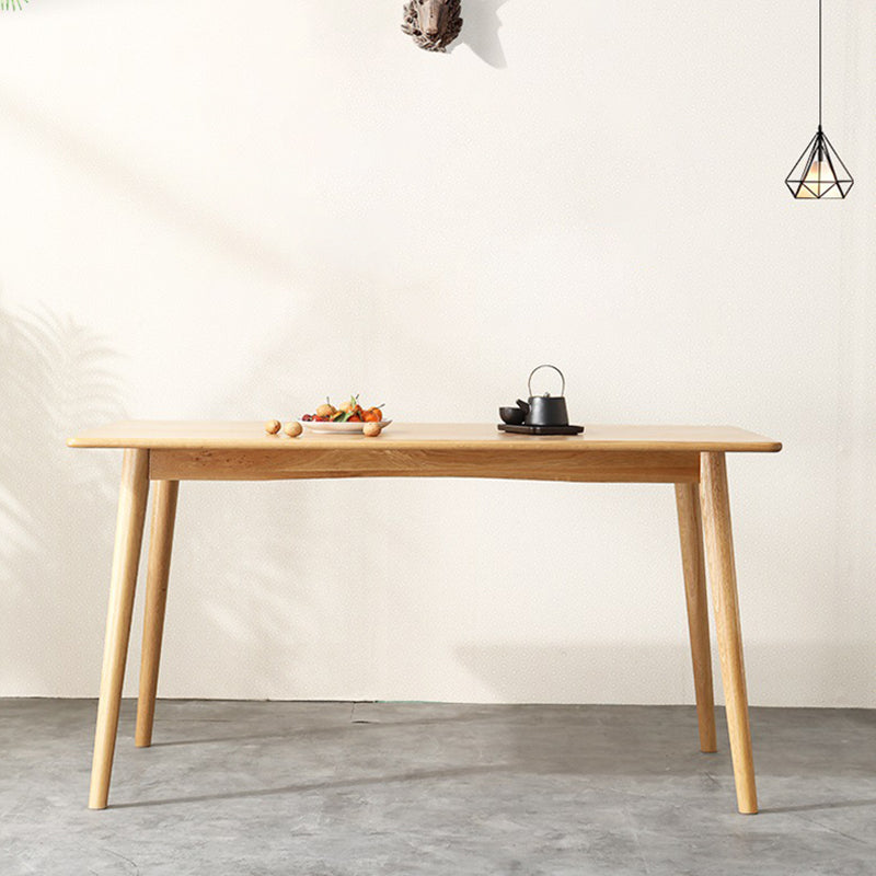 Mesa de comedor rectangular moderna de madera maciza con 4 patas para uso doméstico