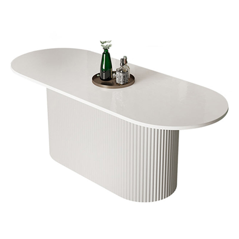 Muebles de la base del pedestal ovalado colección de comedor de estilo contemporáneo