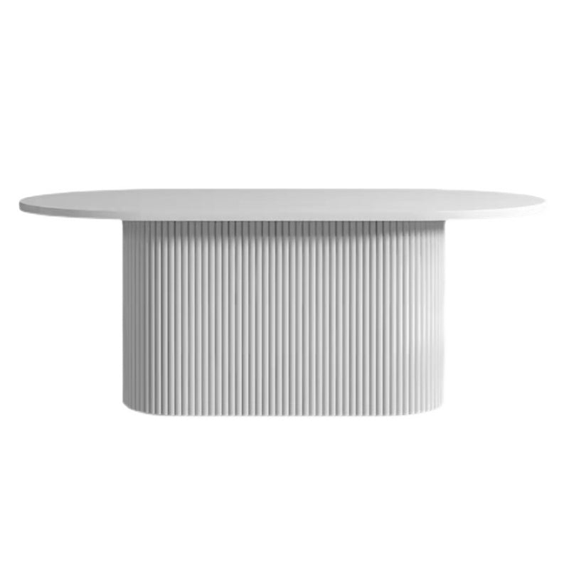 Muebles de la base del pedestal ovalado colección de comedor de estilo contemporáneo