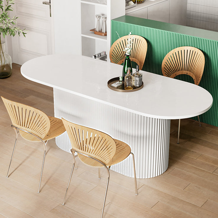 Muebles de la base del pedestal ovalado colección de comedor de estilo contemporáneo
