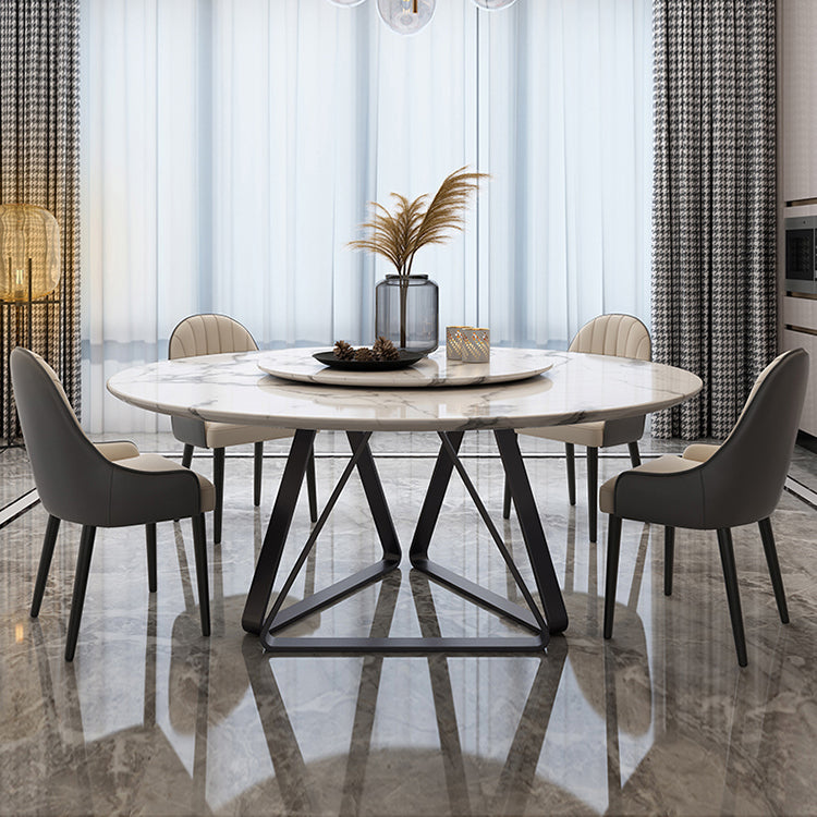 Marble Dining Table Traditional Luxury Round Dining Site Table with Turntable