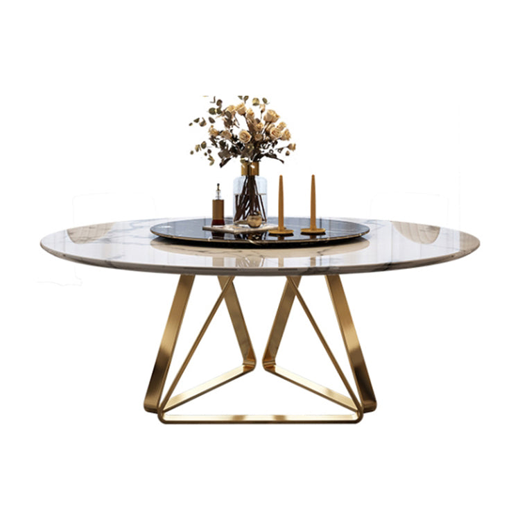 Marble Dining Table Traditional Luxury Round Dining Site Table with Turntable