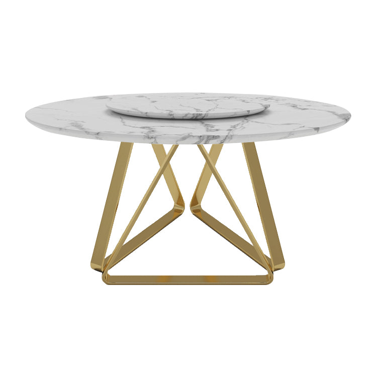 Marble Dining Table Traditional Luxury Round Dining Site Table with Turntable
