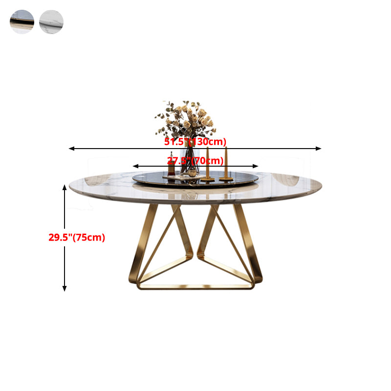 Marble Dining Table Traditional Luxury Round Dining Site Table with Turntable