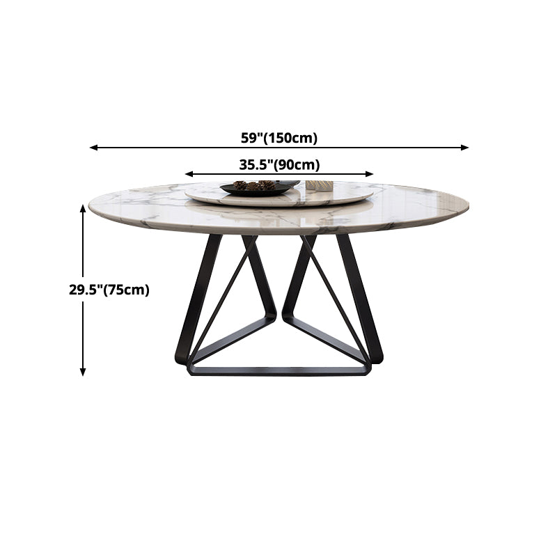 Marble Dining Table Traditional Luxury Round Dining Site Table with Turntable