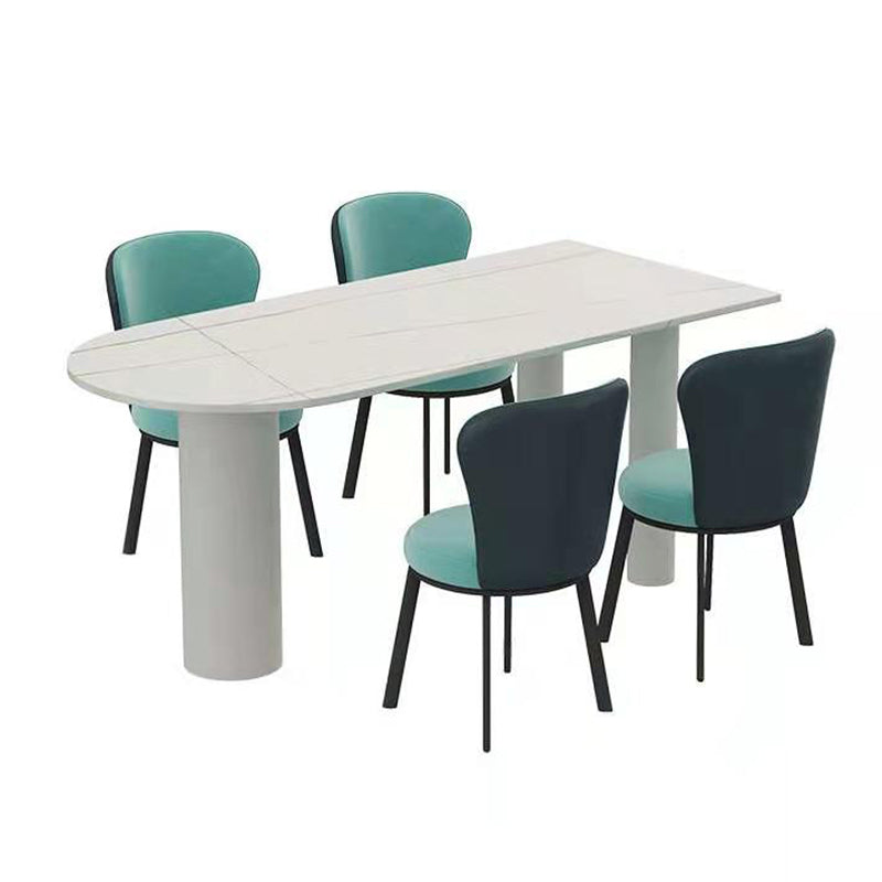 Free Form Sintered Stone White Dining Table Simplicity 3 Legs Table for Dining Room
