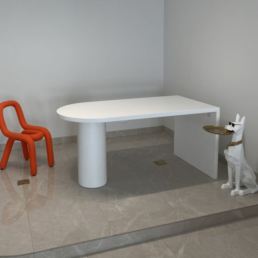 Mesa de comedor de forma libre de madera maciza mesa de madera de pino contemporánea para comedor