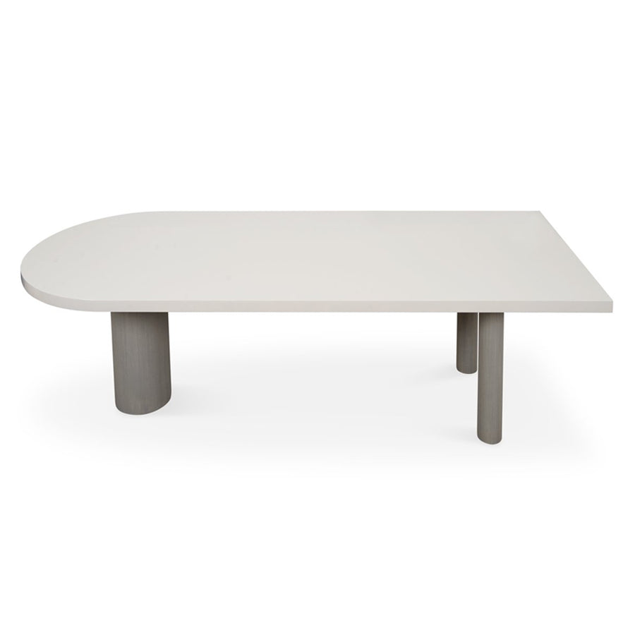Mesa de comedor contemporánea de madera sólida Mesa de forma de madera de pino para la cocina