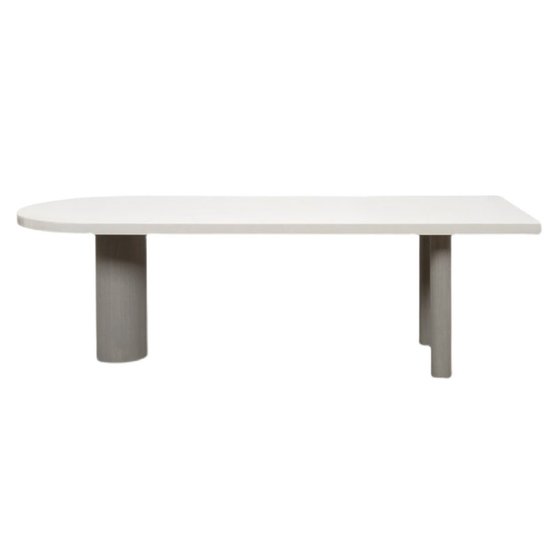 Mesa de comedor contemporánea de madera sólida Mesa de forma de madera de pino para la cocina
