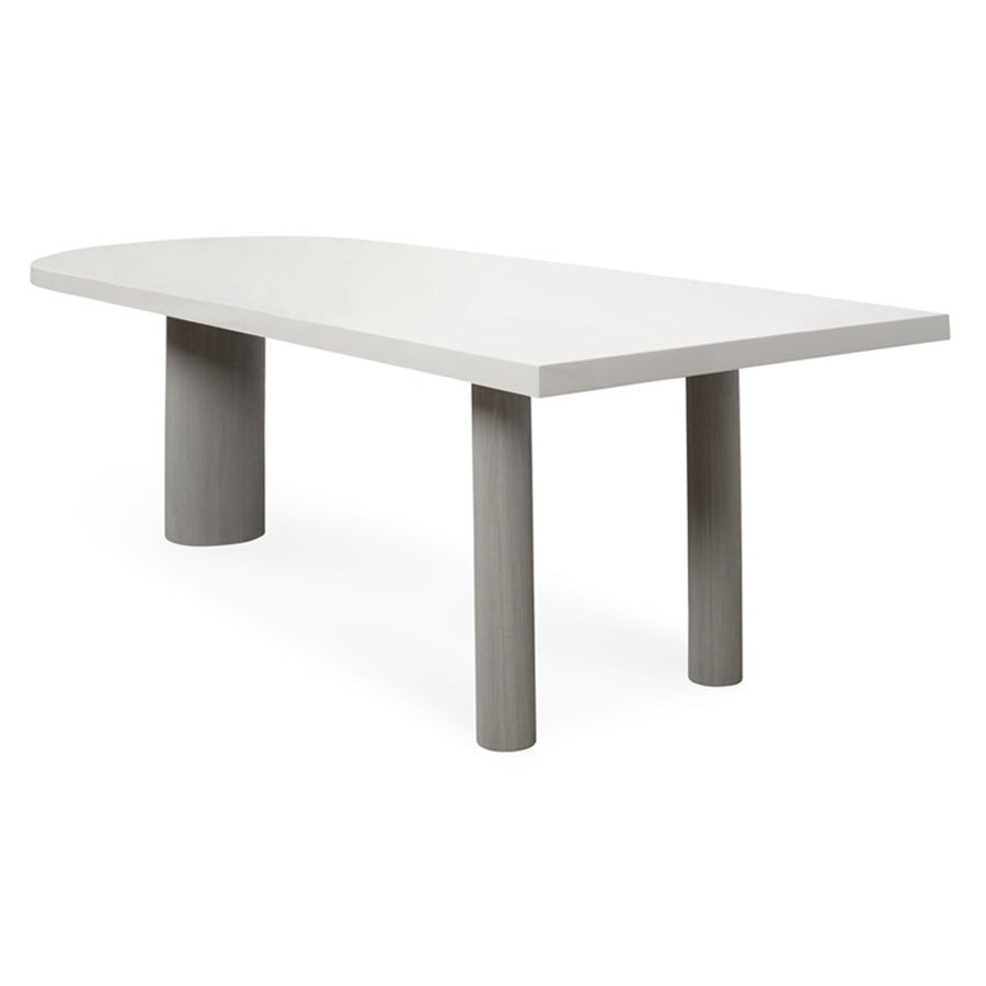 Mesa de comedor contemporánea de madera sólida Mesa de forma de madera de pino para la cocina