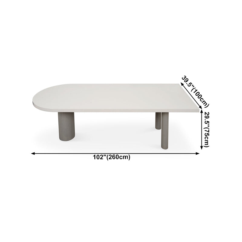 Mesa de comedor contemporánea de madera sólida Mesa de forma de madera de pino para la cocina