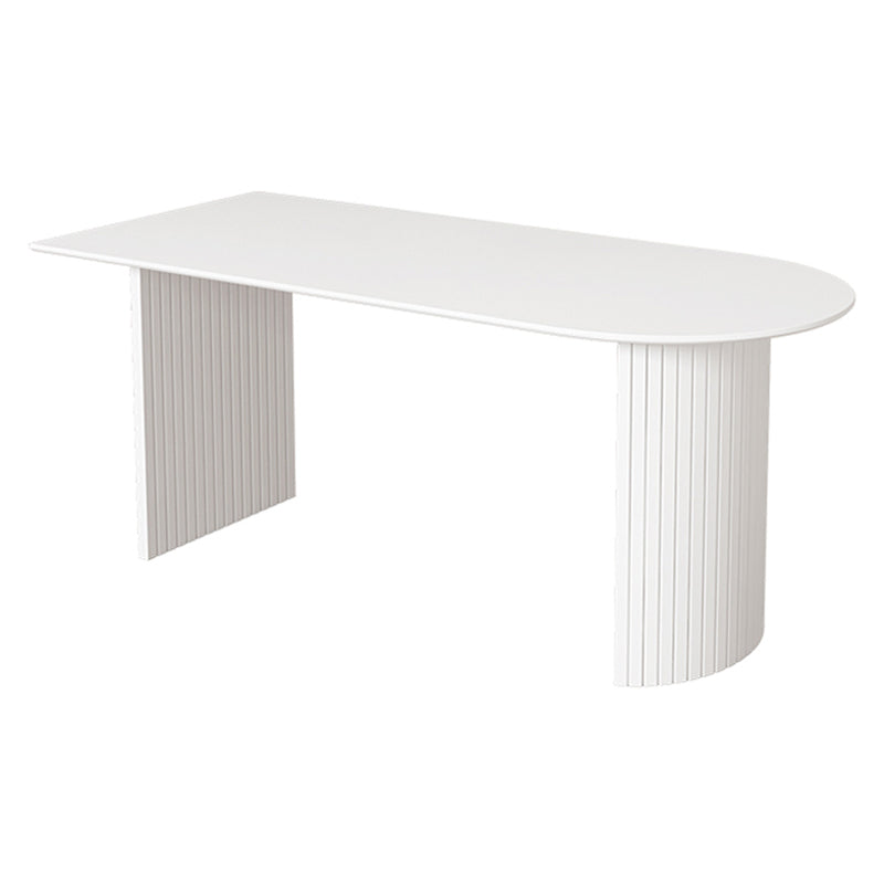 Mesa de comedor de estilo moderno Mesa de comedor de doble pedestal blanco para uso en el hogar