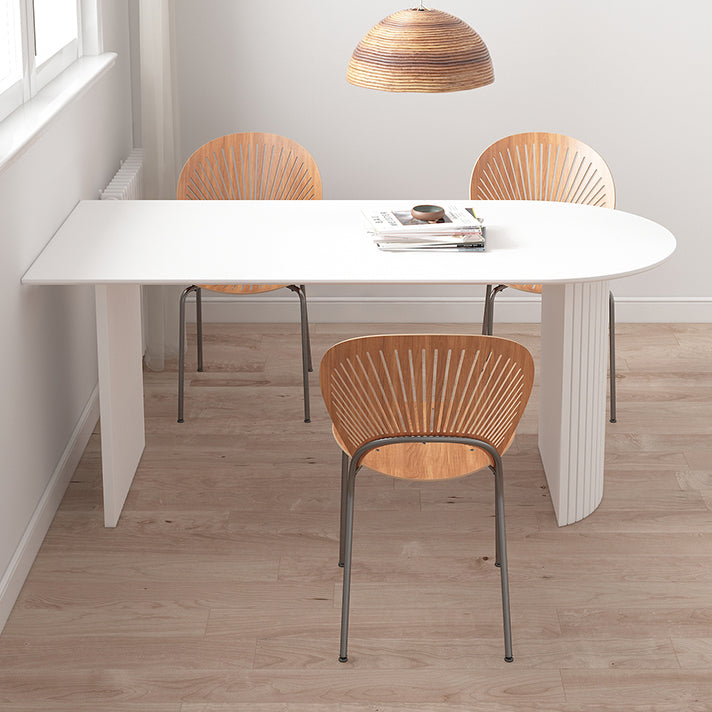 Contemporary Solid Wood Standard Dining Table White Standard Dining Table for Kitchen