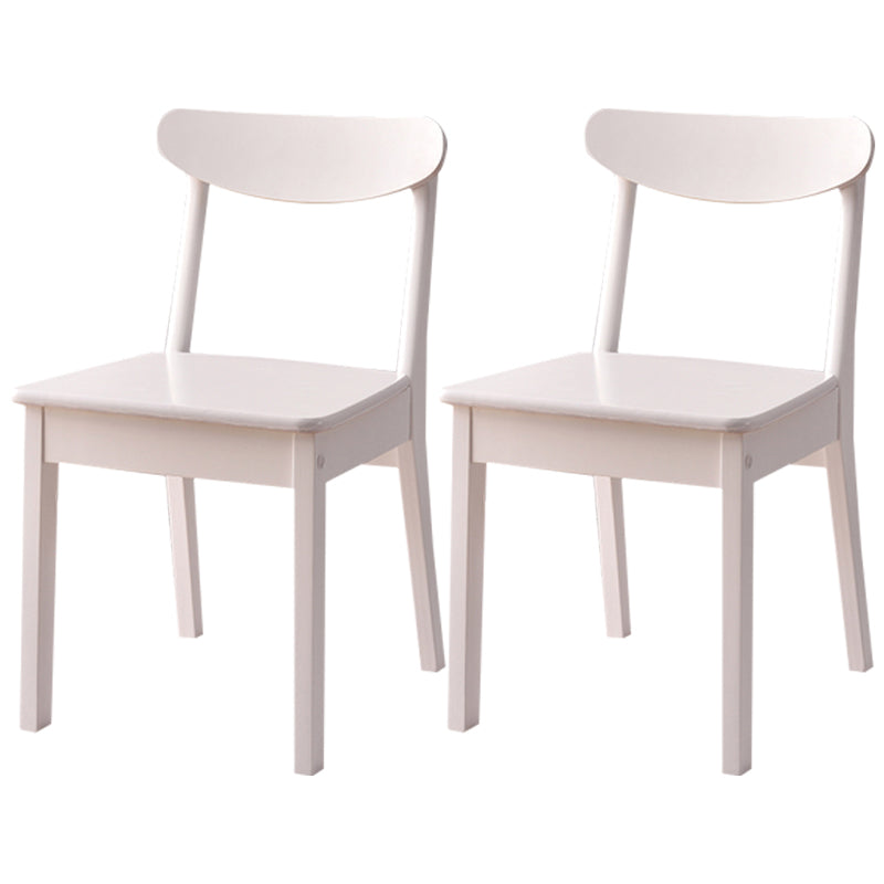 Chaise d'appoint scandinave à dossier ouvert en bois d'hévéa, chaise de salle à manger en bois naturel