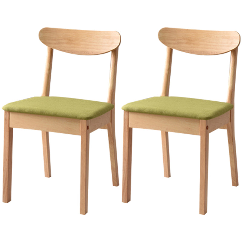 Chaise d'appoint scandinave à dossier ouvert en bois d'hévéa, chaise de salle à manger en bois naturel