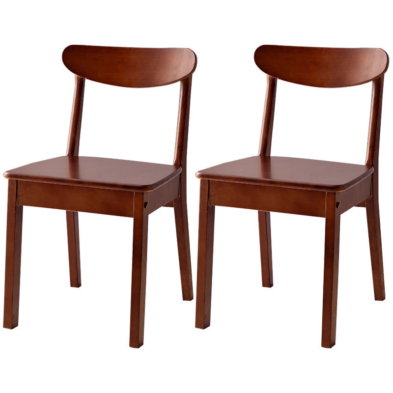 Chaise d'appoint scandinave à dossier ouvert en bois d'hévéa, chaise de salle à manger en bois naturel