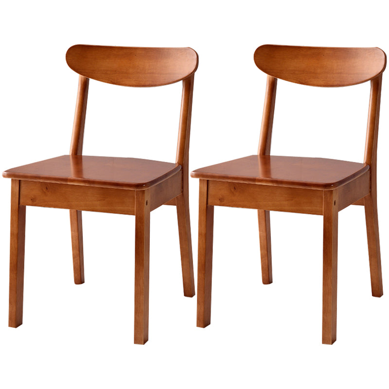 Chaise d'appoint scandinave à dossier ouvert en bois d'hévéa, chaise de salle à manger en bois naturel