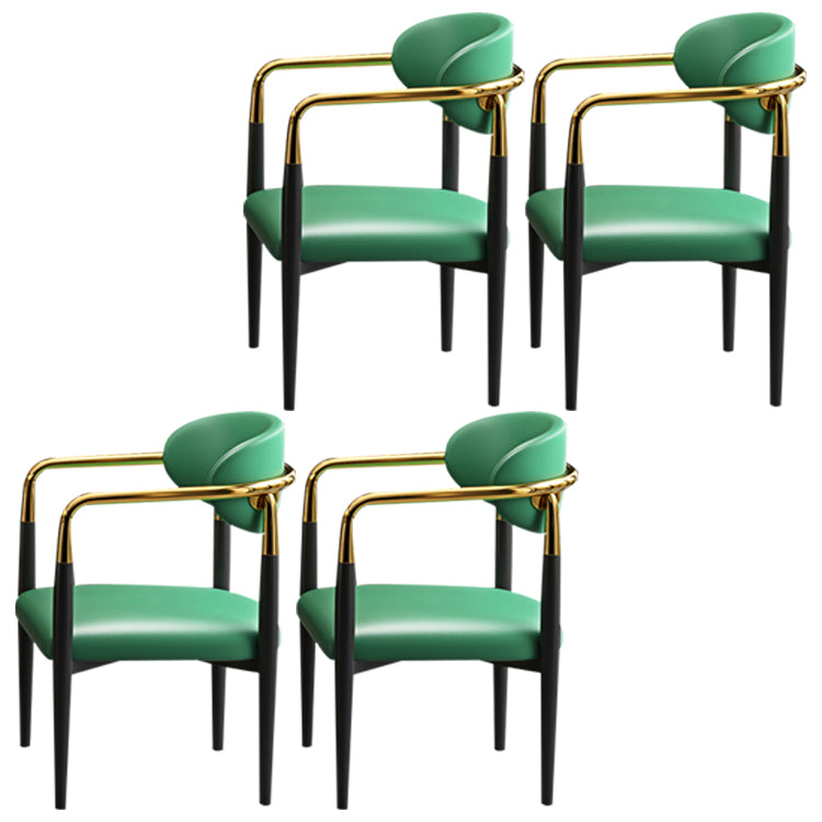 Silla de comedor tapizada con acabado mate y respaldo abierto contemporáneo para sala de conferencias