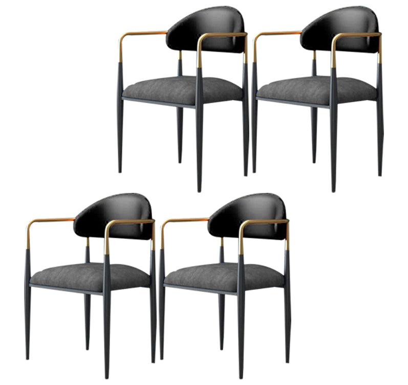 Silla de comedor tapizada con acabado mate y respaldo abierto contemporáneo para sala de conferencias