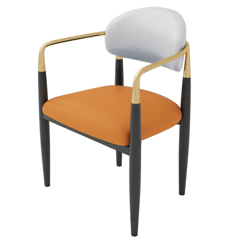 Silla de comedor tapizada con acabado mate y respaldo abierto contemporáneo para sala de conferencias