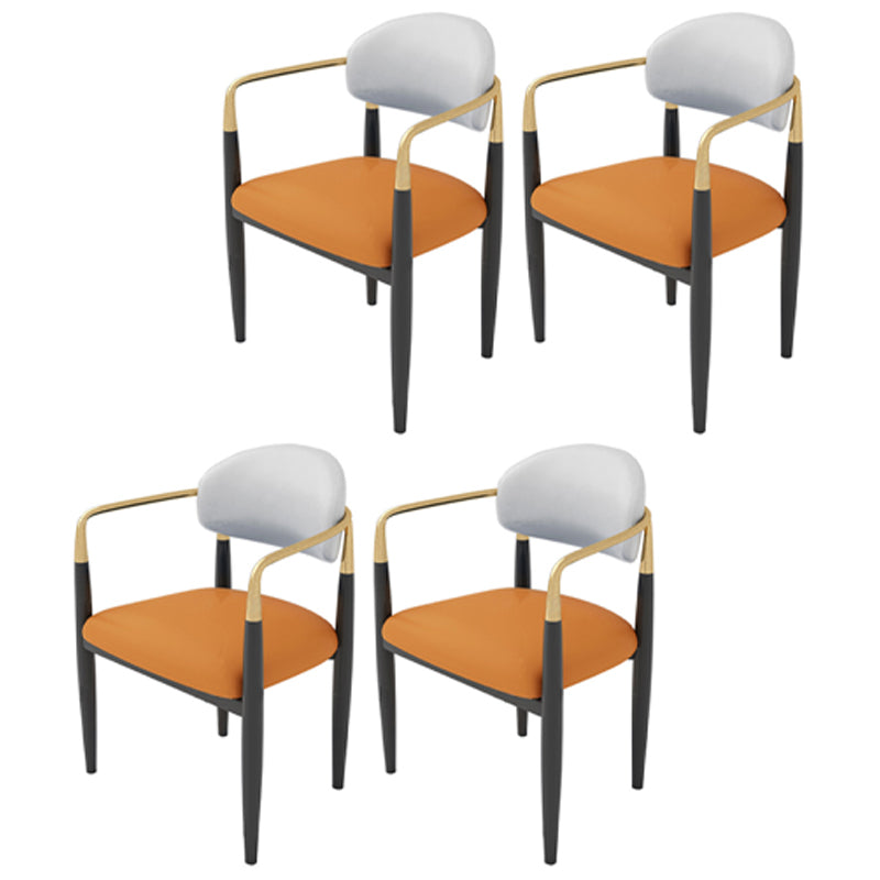 Silla de comedor tapizada con acabado mate y respaldo abierto contemporáneo para sala de conferencias