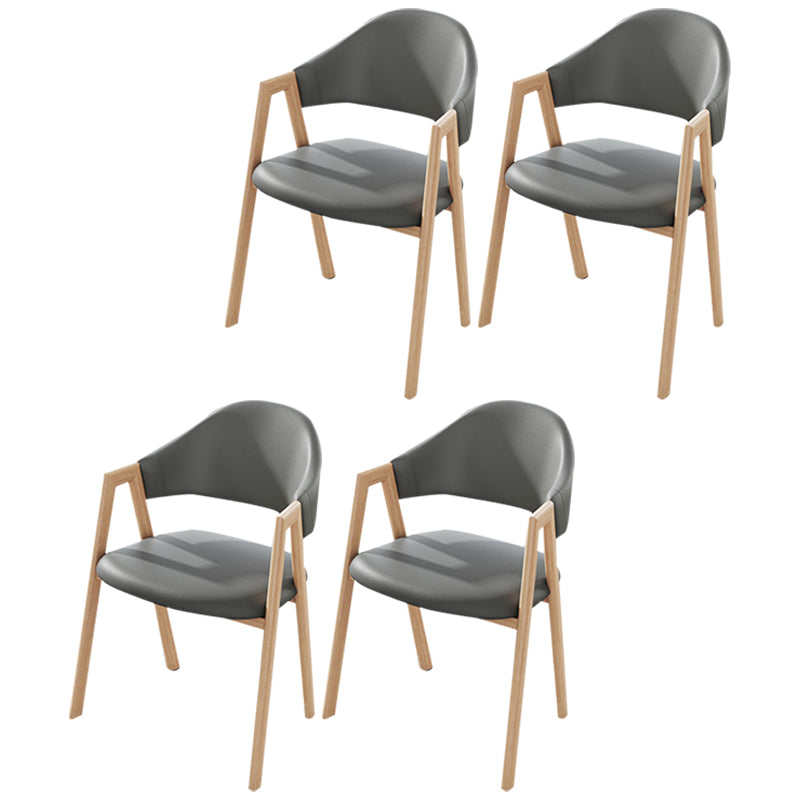Chaise de salle à manger tapissée au fini mat de chaise à dossier ouvert de cuisine contemporaine
