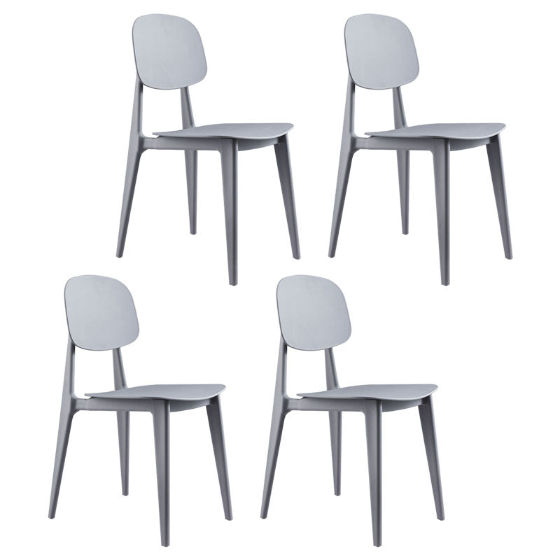 Moderne kunststof eetkamerstoel zonder armleuning, eetkamerstoelen met open rug voor thuisgebruik