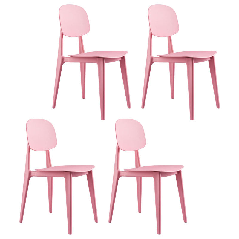 Silla sin brazos de comedor de plástico de estilo contemporáneo, respaldo abierto, sillas laterales para uso doméstico
