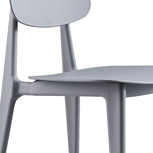 Silla sin brazos de comedor de plástico de estilo contemporáneo, respaldo abierto, sillas laterales para uso doméstico