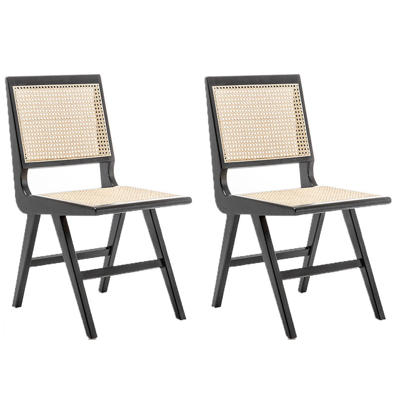 Sillas laterales de mimbre de diseño minimalista con respaldo abierto que cena la silla lateral