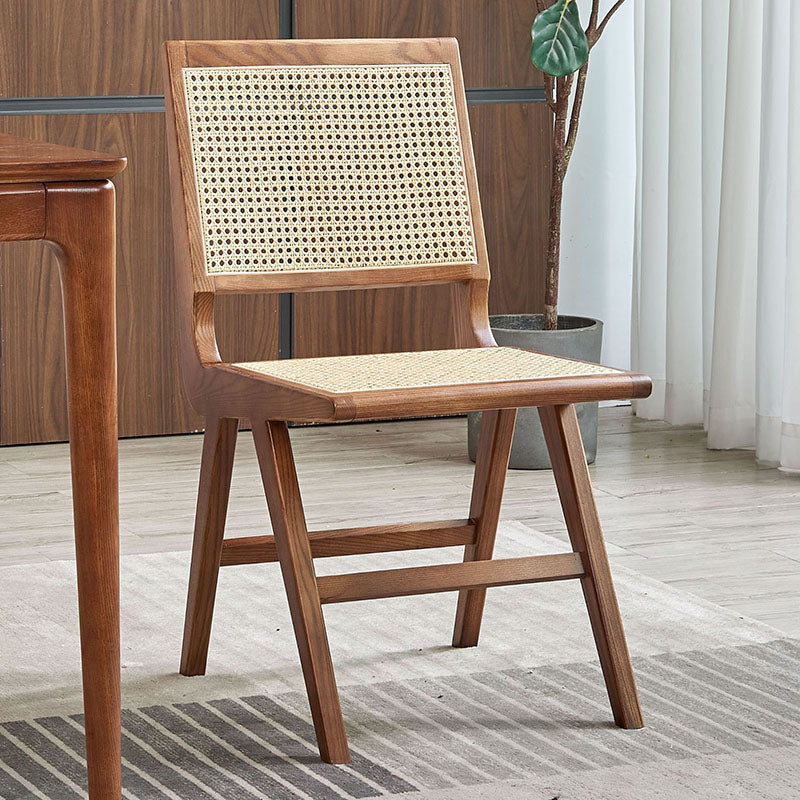 Sillas laterales de mimbre de diseño minimalista con respaldo abierto que cena la silla lateral