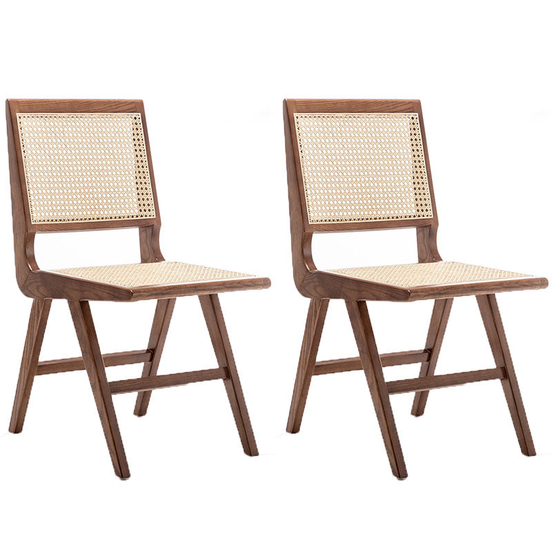 Sillas laterales de mimbre de diseño minimalista con respaldo abierto que cena la silla lateral