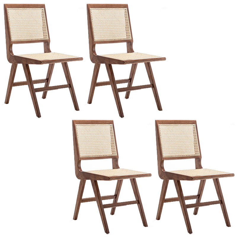 Sillas laterales de mimbre de diseño minimalista con respaldo abierto que cena la silla lateral