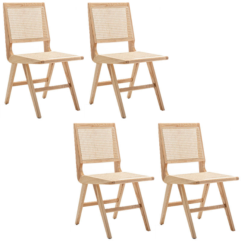 Sillas laterales de mimbre de diseño minimalista con respaldo abierto que cena la silla lateral
