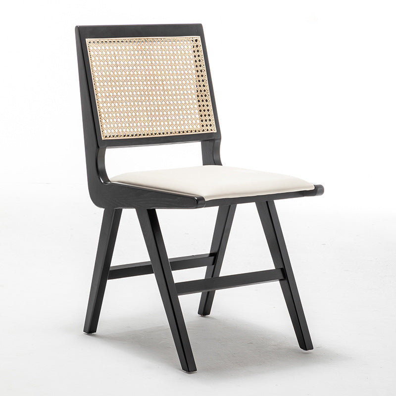 Minimalistisch design rieten eetkamerstoelen, eetkamerstoel met open rug