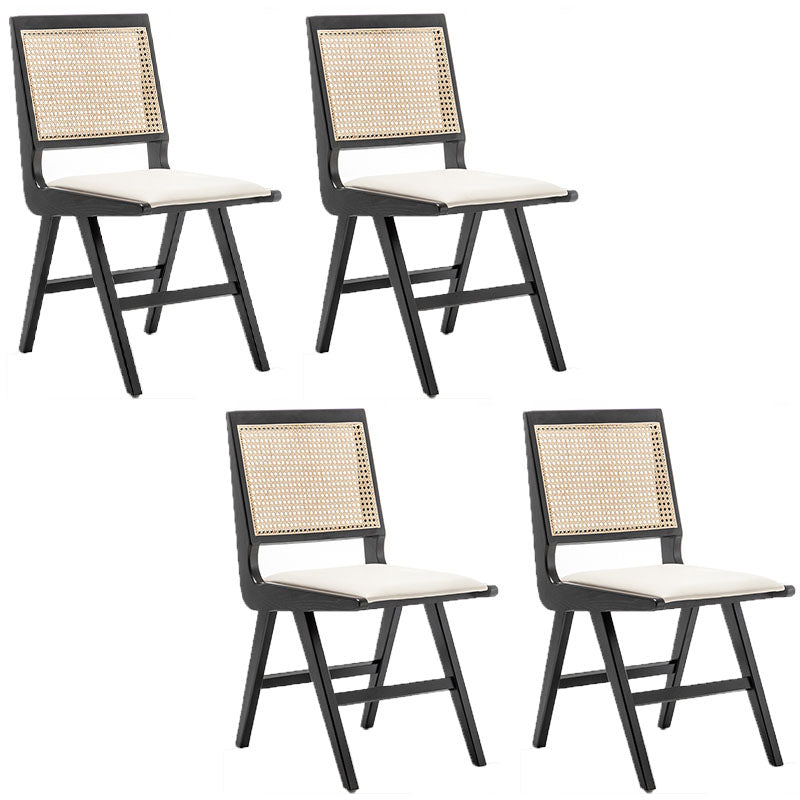Sillas laterales de mimbre de diseño minimalista con respaldo abierto que cena la silla lateral
