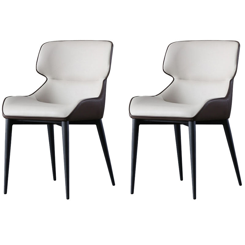 Modern design Wingback-stoel voor thuis lederen eetkamerstoelen
