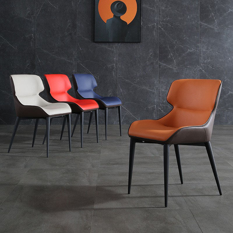 Sillón orejero de diseño moderno para el hogar, sillas laterales de comedor de cuero