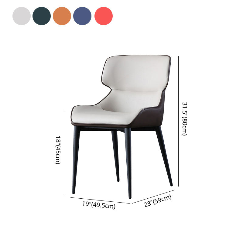 Sillón orejero de diseño moderno para el hogar, sillas laterales de comedor de cuero