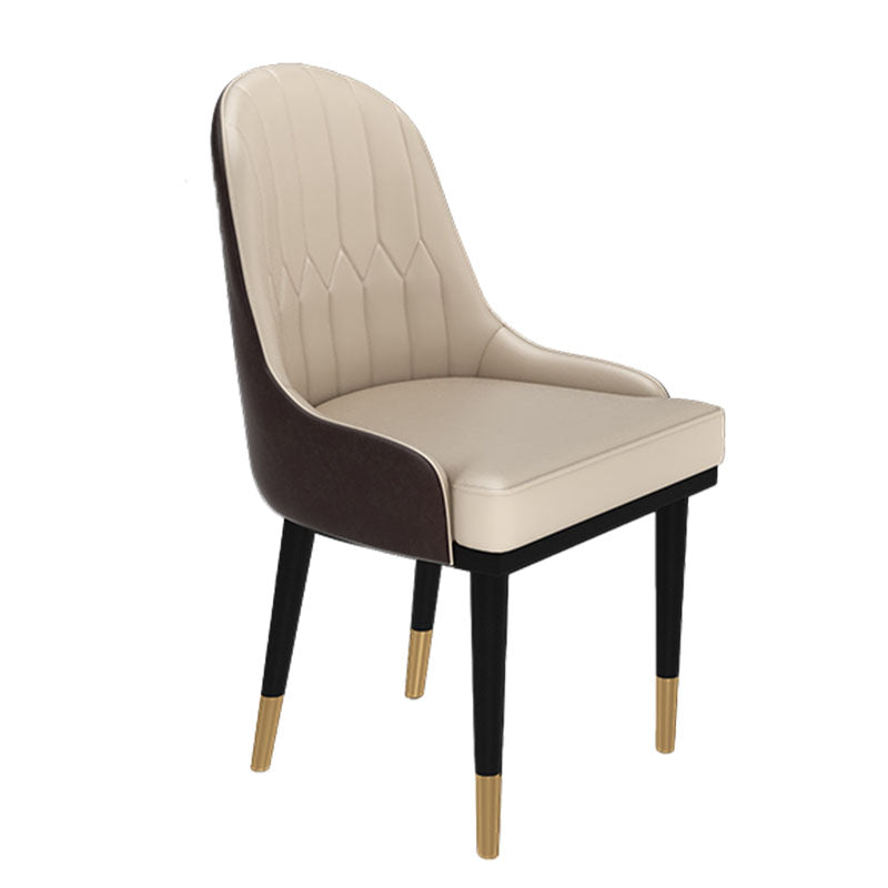 Glam Metal Eetkamerstoel Gestoffeerde armloze eetkamerstoelen voor gebruik in restaurants