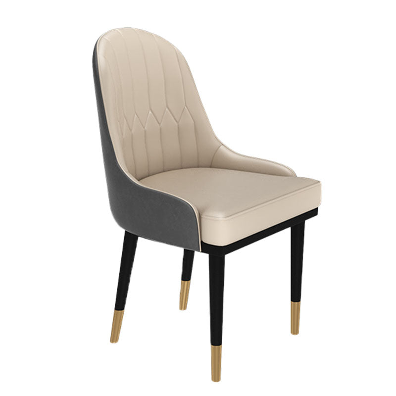 Glam Metal Eetkamerstoel Gestoffeerde armloze eetkamerstoelen voor gebruik in restaurants