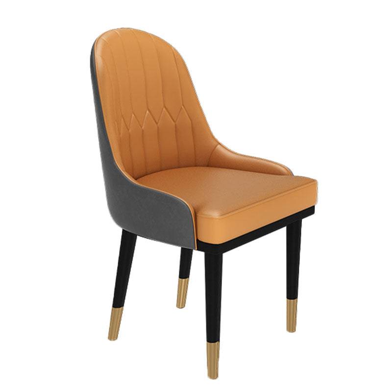Silla de comedor de metal Glam, sillas de comedor tapizadas sin brazos para uso en restaurantes