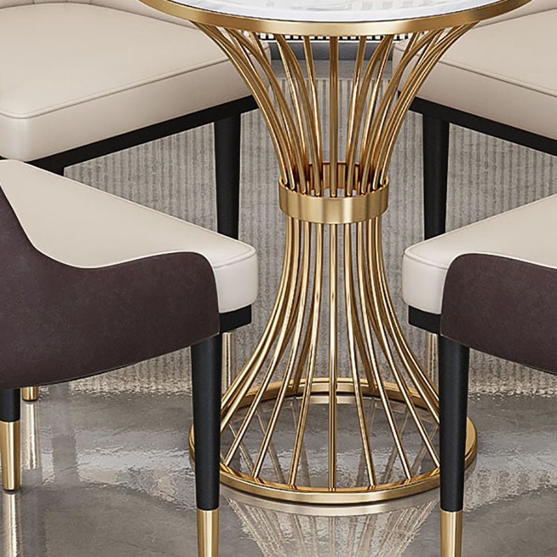 Silla de comedor de metal Glam, sillas de comedor tapizadas sin brazos para uso en restaurantes