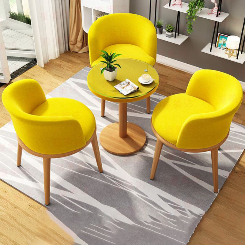 Silla de comedor moderna de metal, sillas de comedor tapizadas sin brazos para uso en restaurantes
